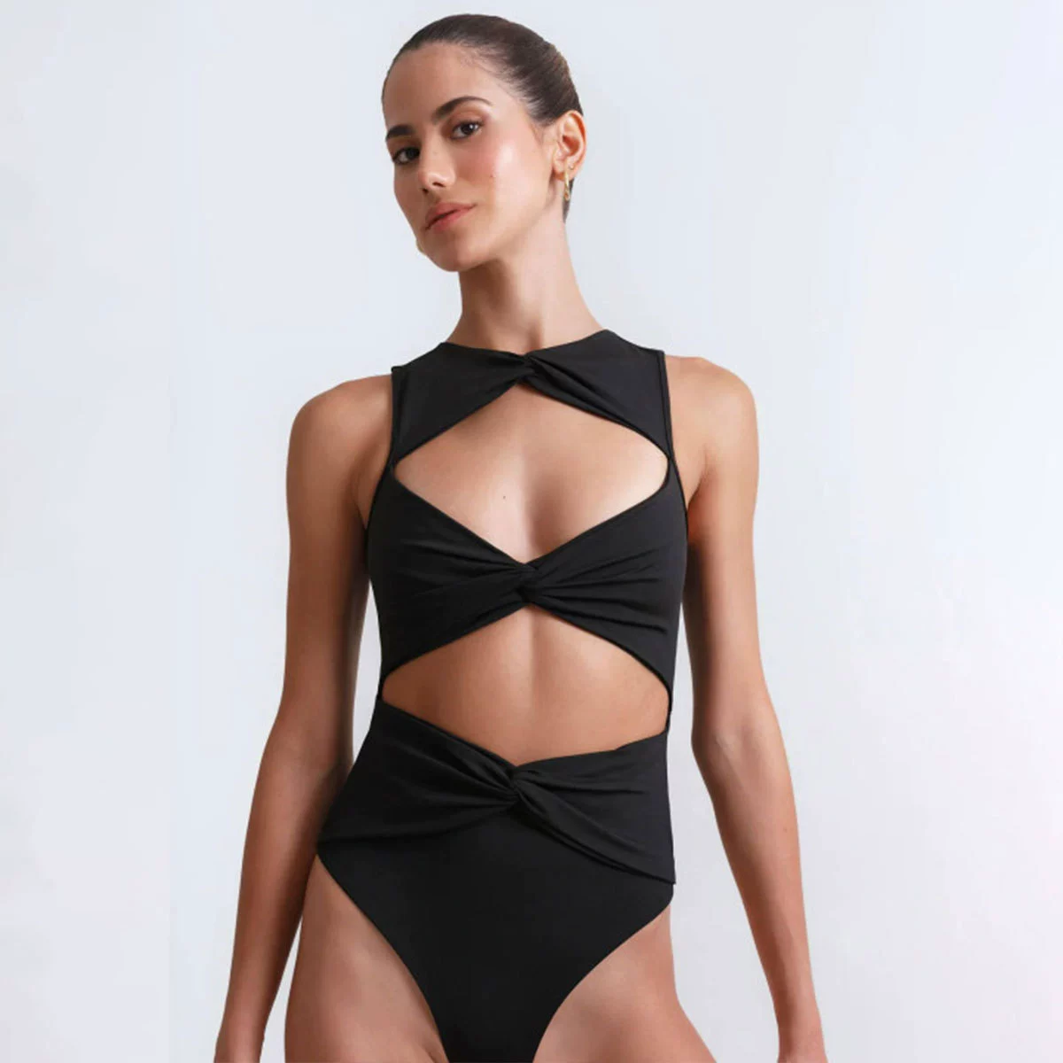 Twist Front Cutout One-Piece Swimsuit