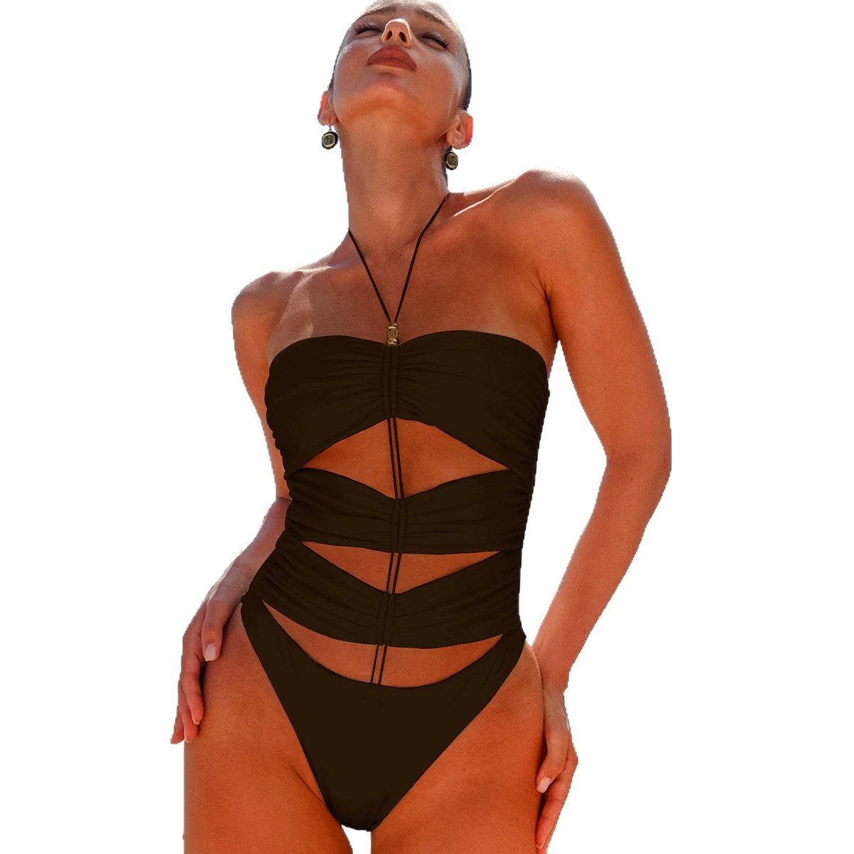 Halter Neck Cutout One-Piece Swimsuit view 5