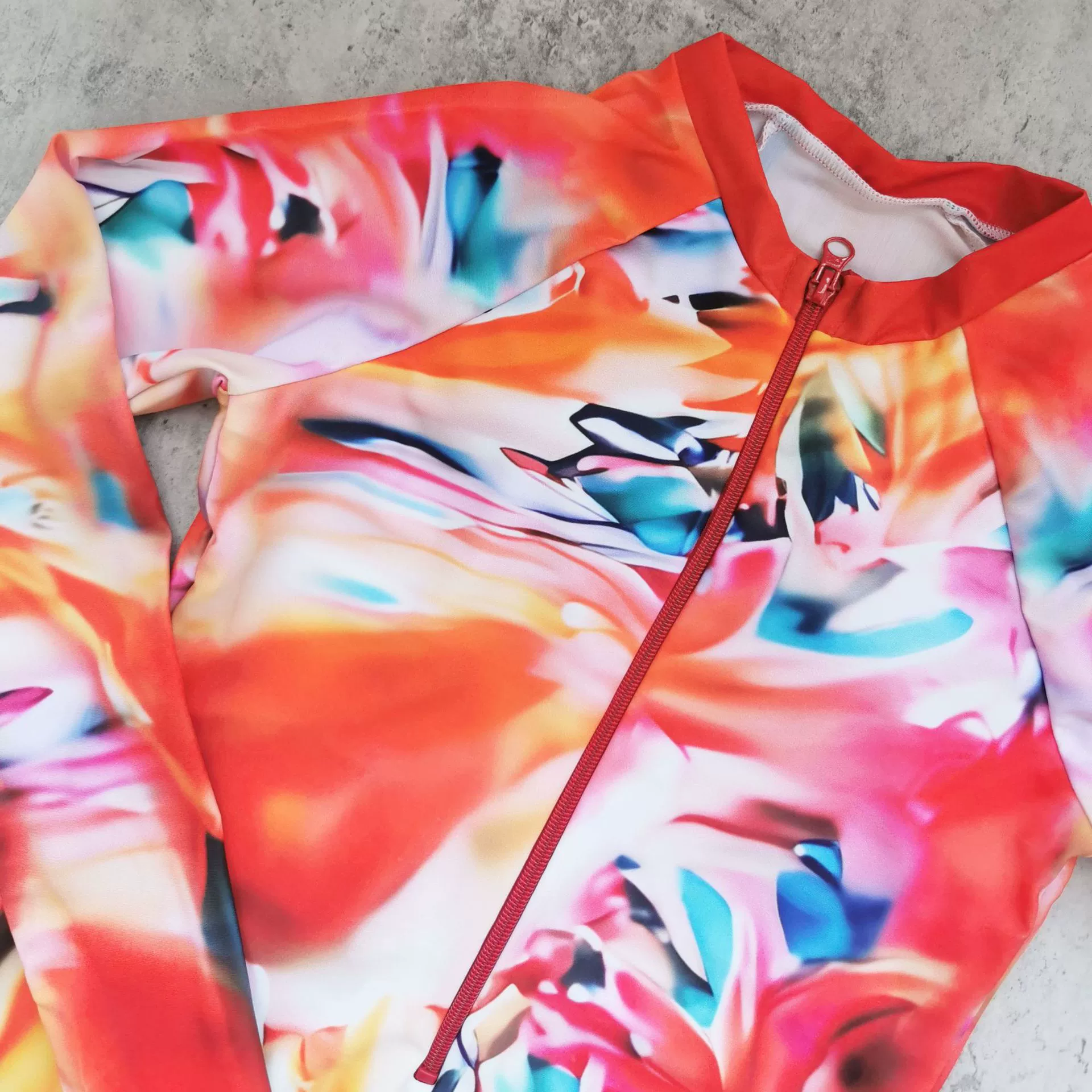 Long Sleeve Zip Front One Piece Swimsuit view 4