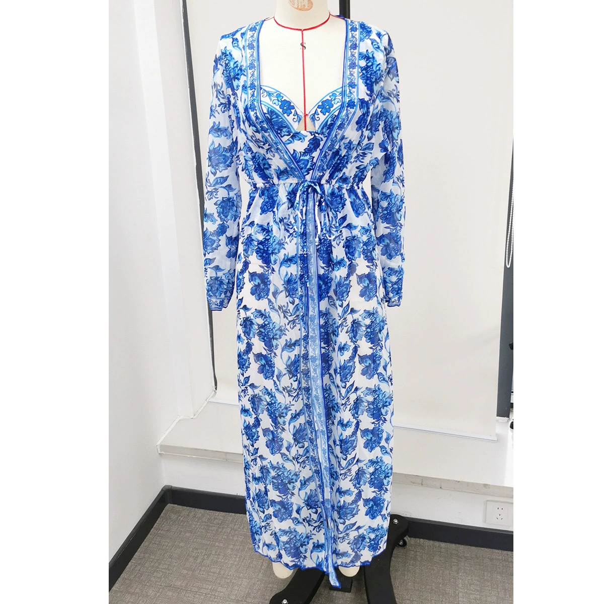 Women's One-Piece Swimsuit with Robe and Headscarf Set view 4