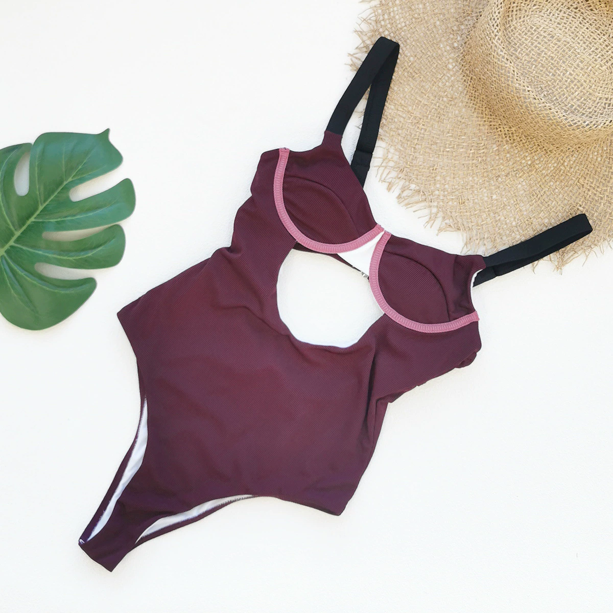 Cutout One-Piece Swimsuit with Adjustable Straps and High Cut