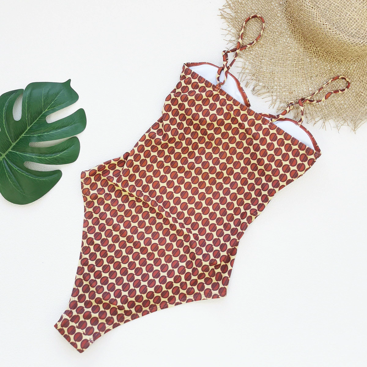 Cutout One-Piece Swimsuit with Halter Neck and Adjustable Straps view 4
