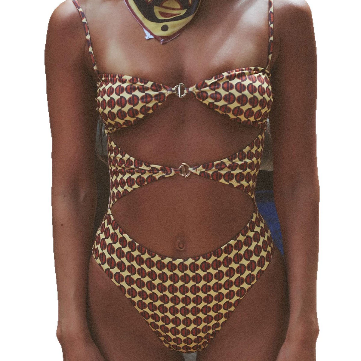 Cutout One-Piece Swimsuit with Halter Neck and Adjustable Straps view 5