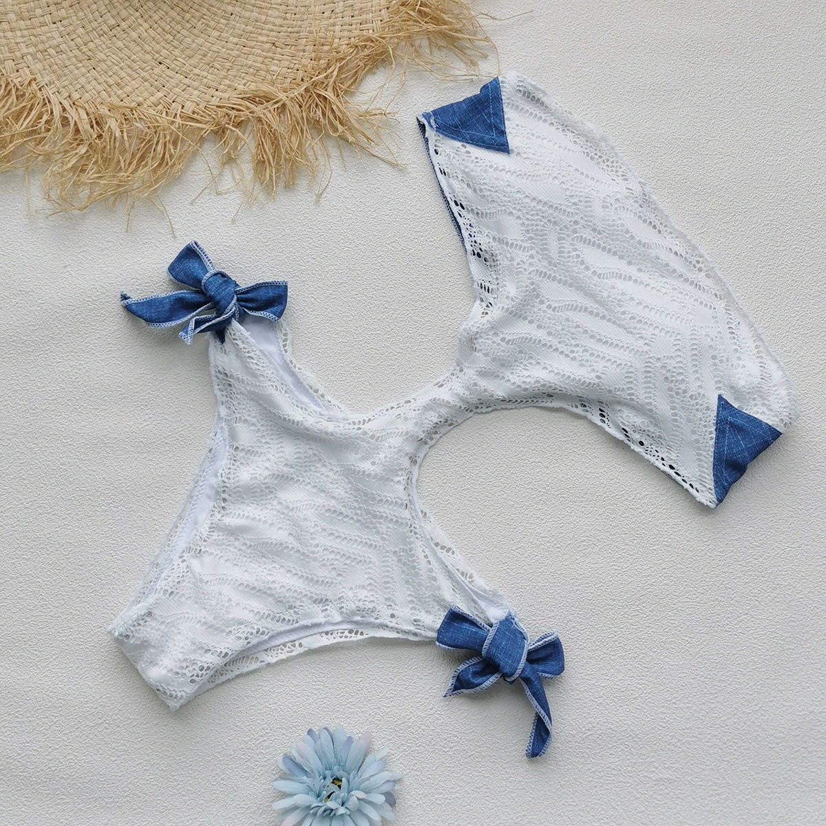 Strapless Cutout One-Piece Swimsuit with Side Ties view 3