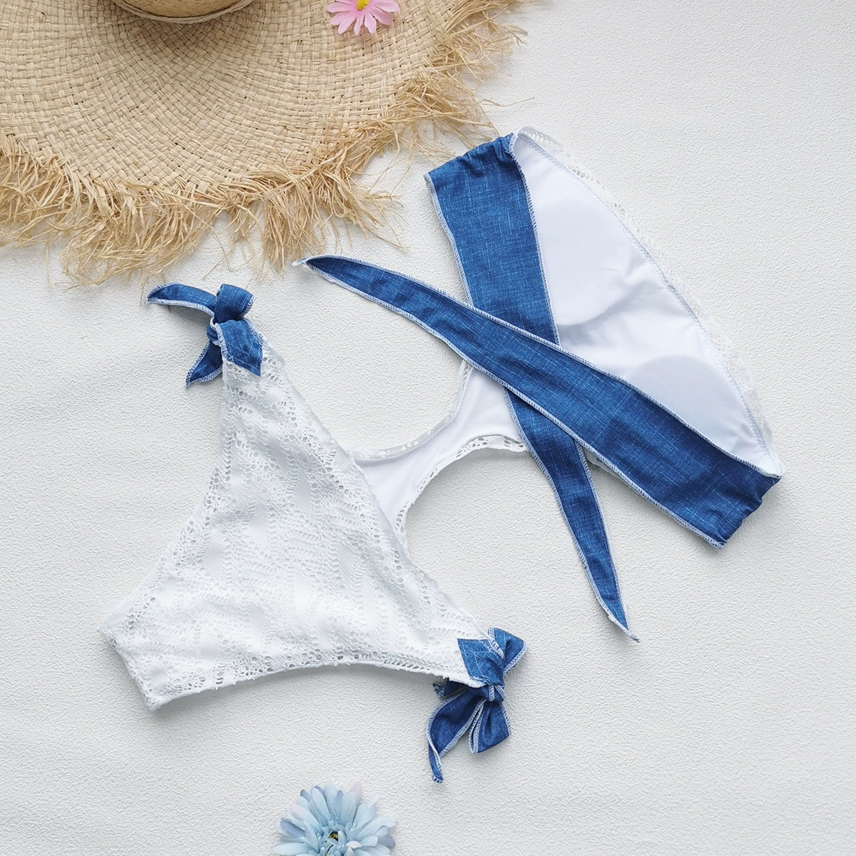 Strapless Cutout One-Piece Swimsuit with Side Ties view 4