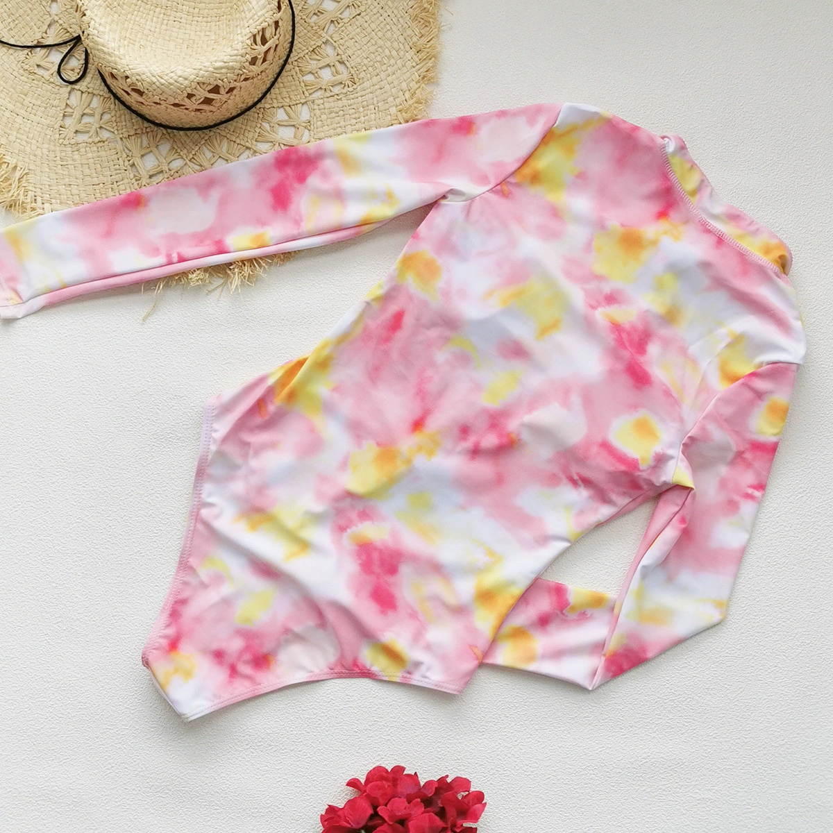 Long Sleeve Front Zip One Piece Swimsuit view 4