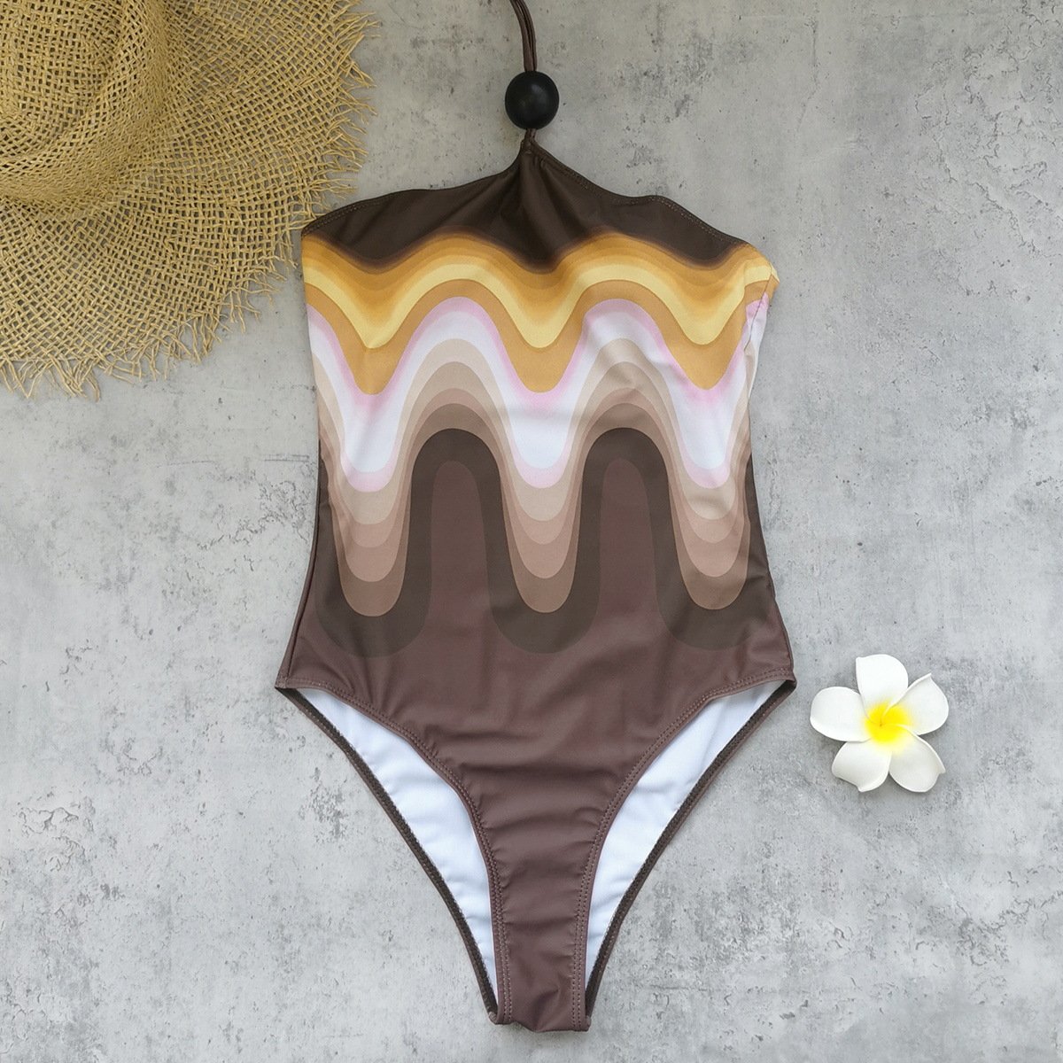 Brown one-piece