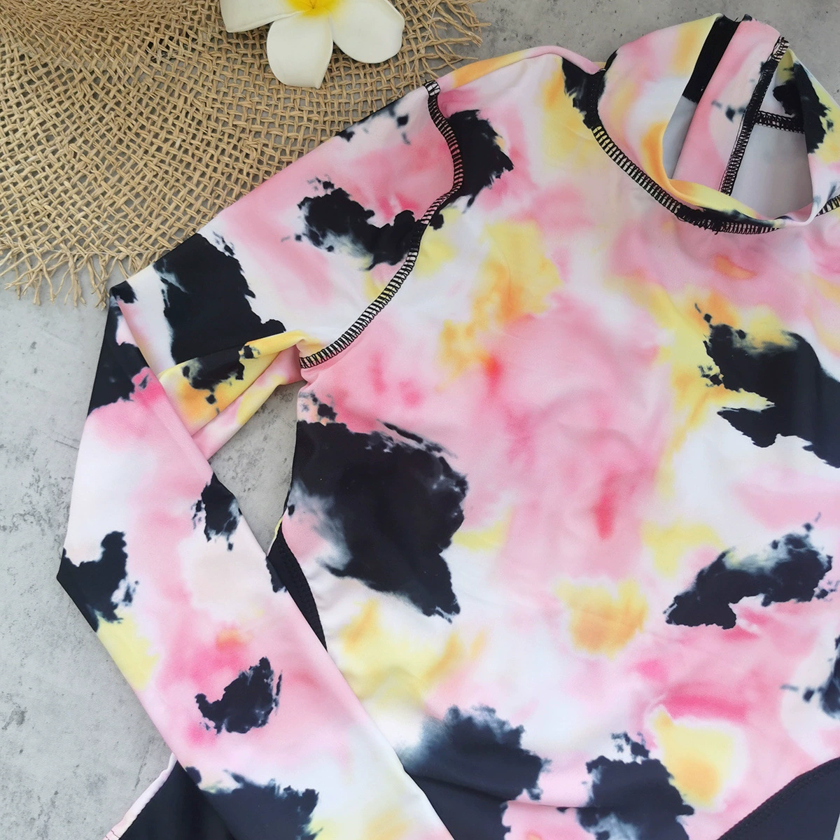 Long Sleeve Zip Front One-Piece Swimsuit view 4