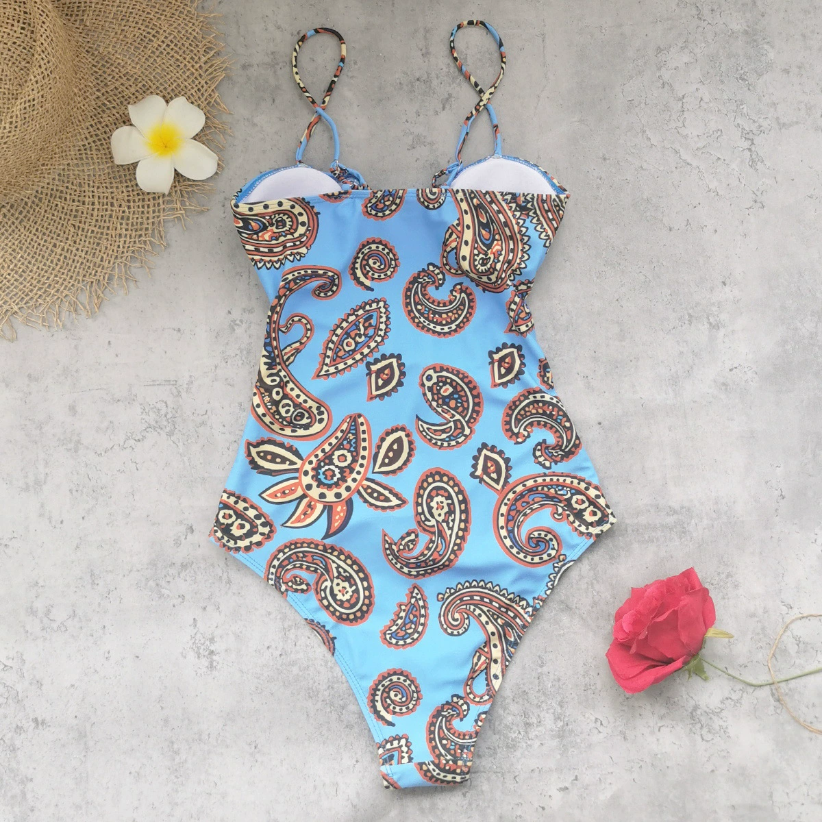 Cutout One-Piece Swimsuit with Matching Headscarf view 3