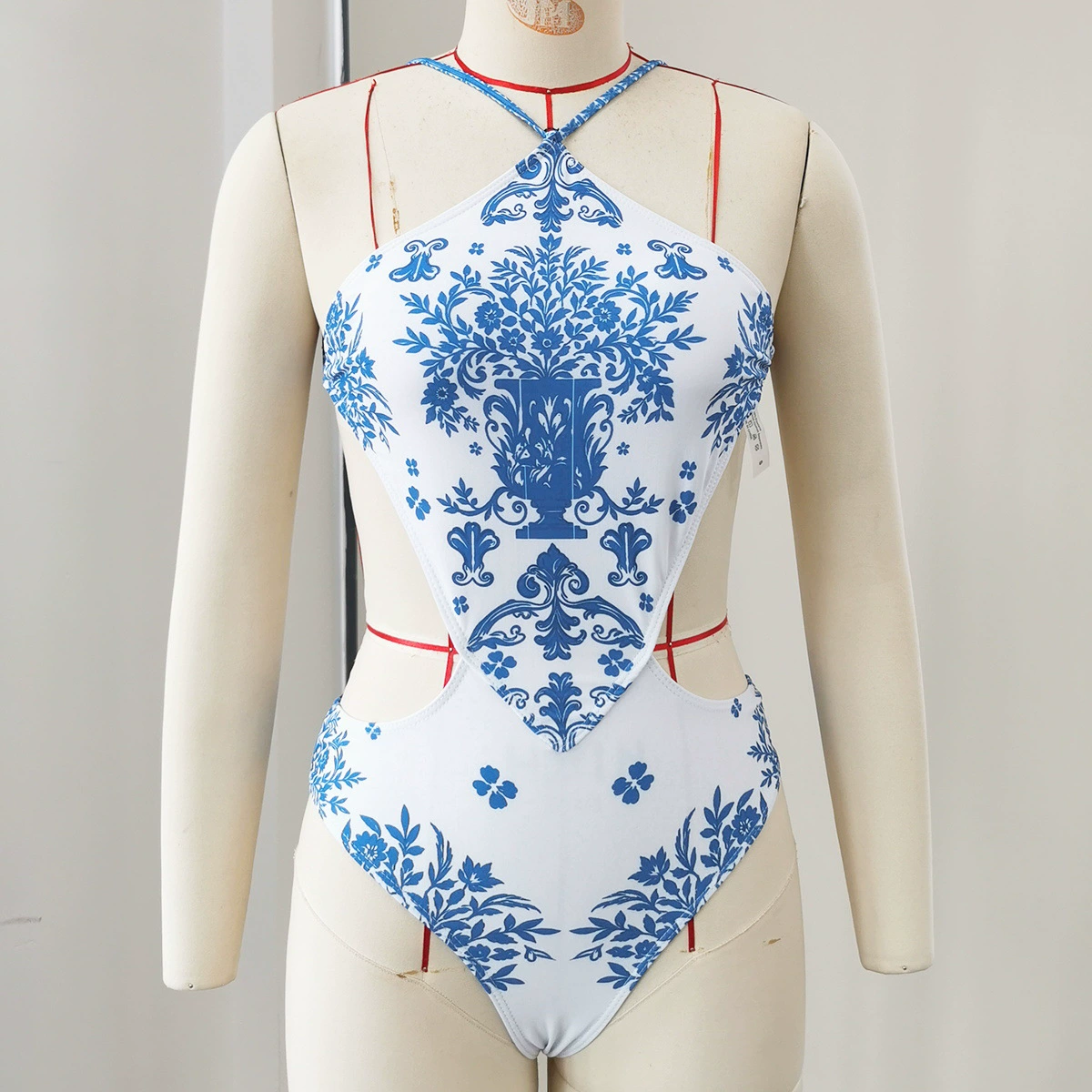 Halter Neck Cutout One-Piece Swimsuit view 3