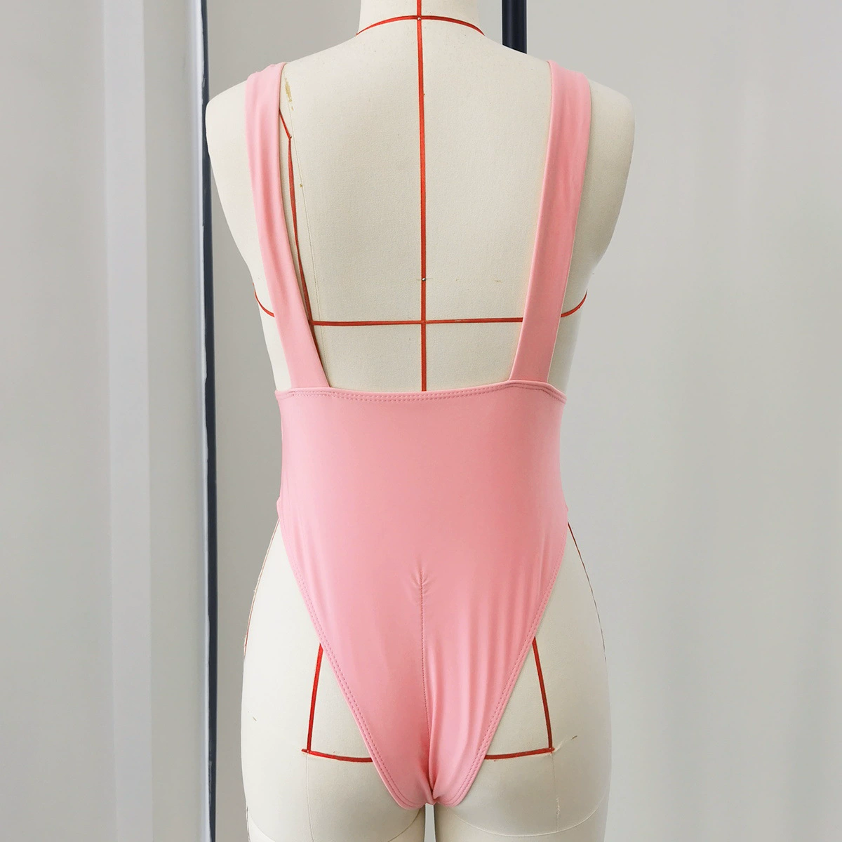 Plunge V-Neck One-Piece Swimsuit with Open Back and High Cut view 4