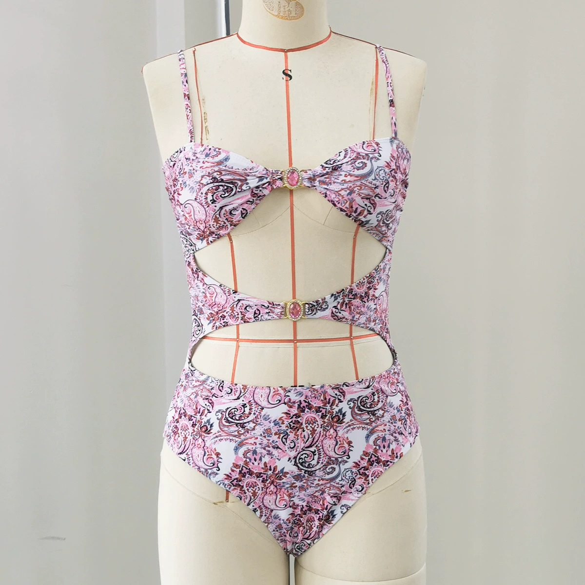 Cutout One-Piece Swimsuit and Wide-Leg Pants Set view 3