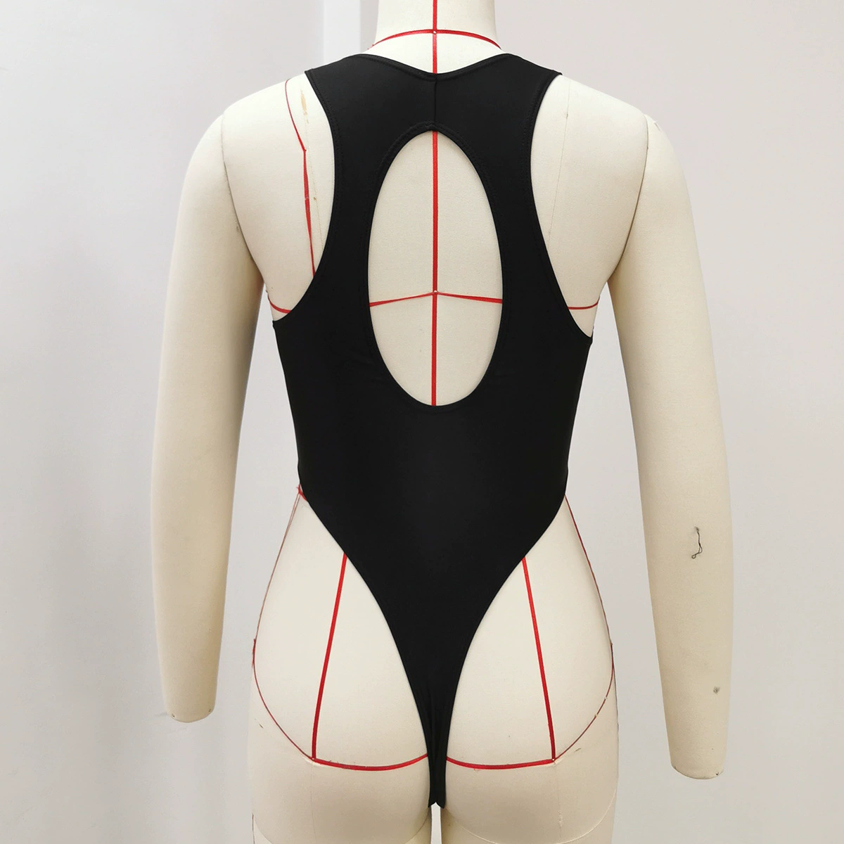 Zip Front High Cut One-Piece Swimsuit view 3