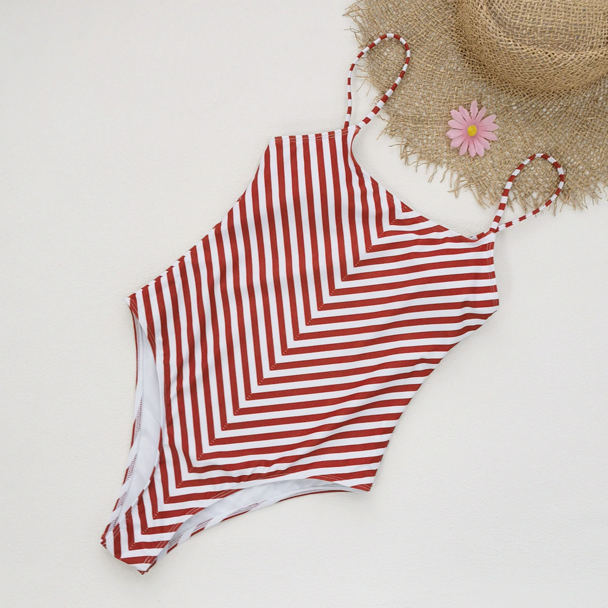 Women’s Strappy One-Piece Swimsuit with High-Cut Leg