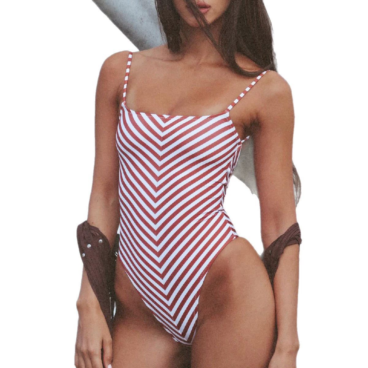 Women's Strappy One-Piece Swimsuit with High-Cut Leg view 5