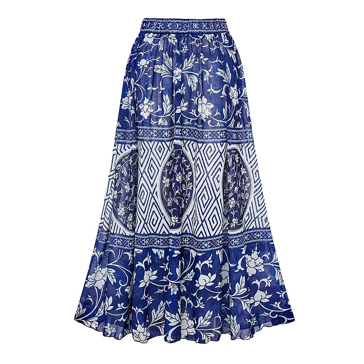 Asymmetric One-Piece Swimsuit with Skirt Set view 7