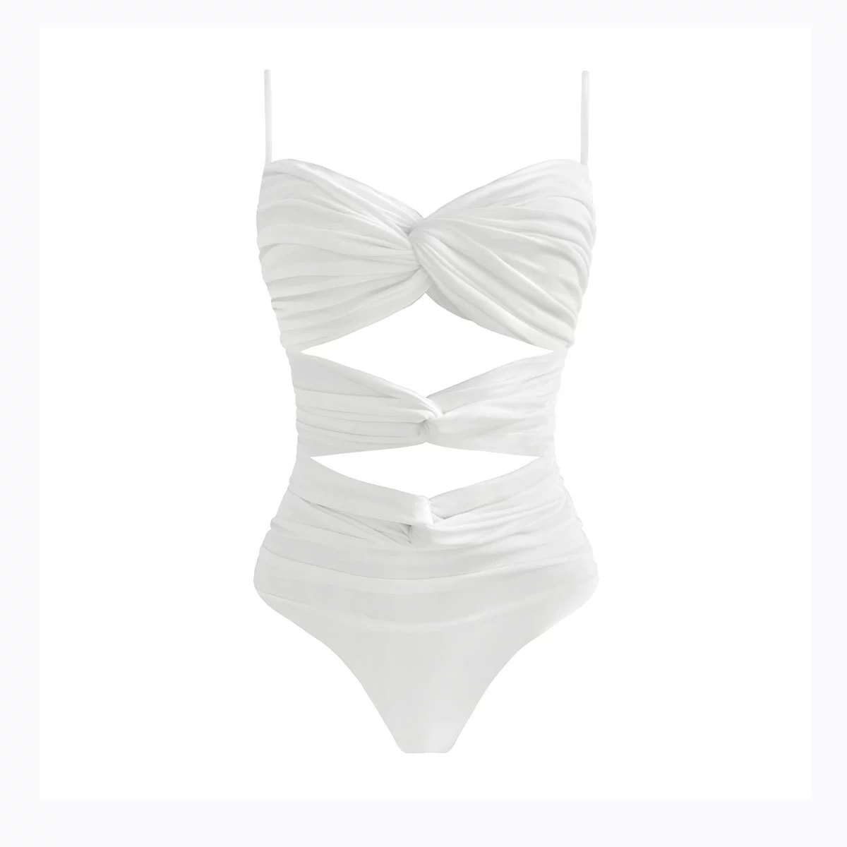 Twisted Cutout One-Piece Swimsuit with Adjustable Straps