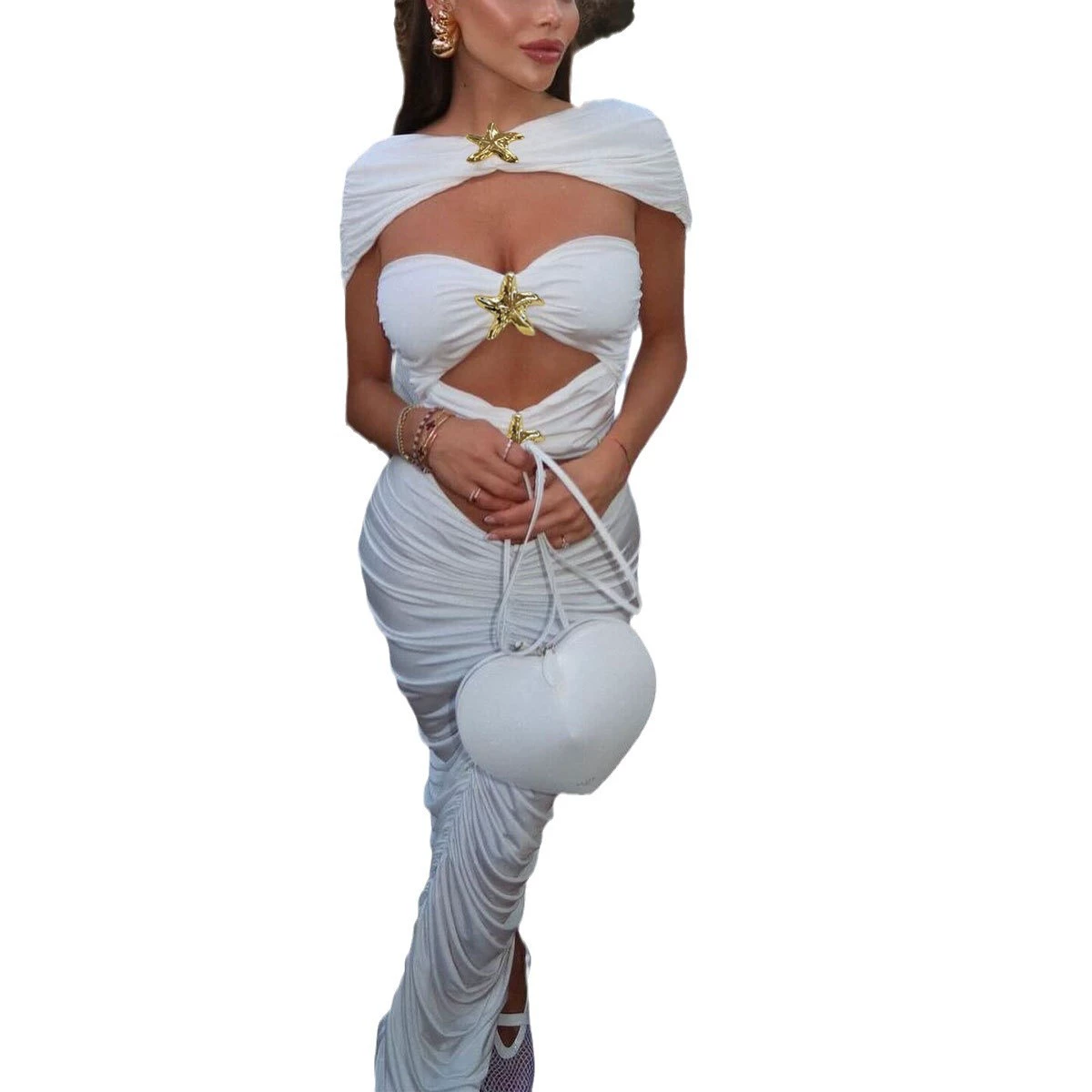 One-Piece Swimsuit with Cutout and Star Embellishments view 5