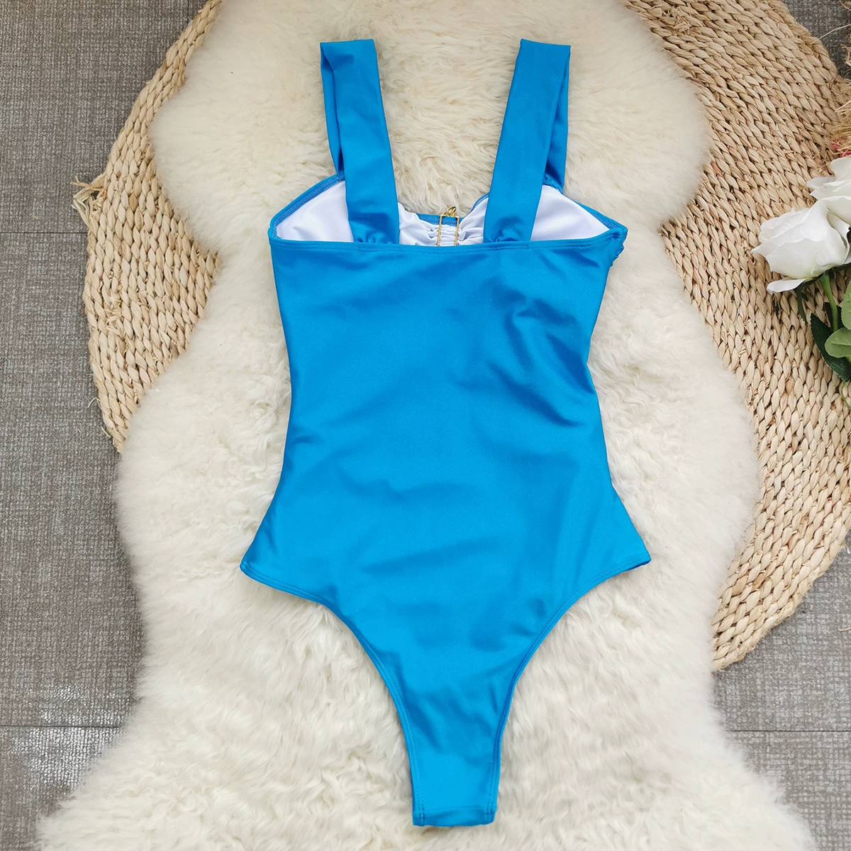 Cutout One-Piece Swimsuit with Matching Maxi Skirt view 3