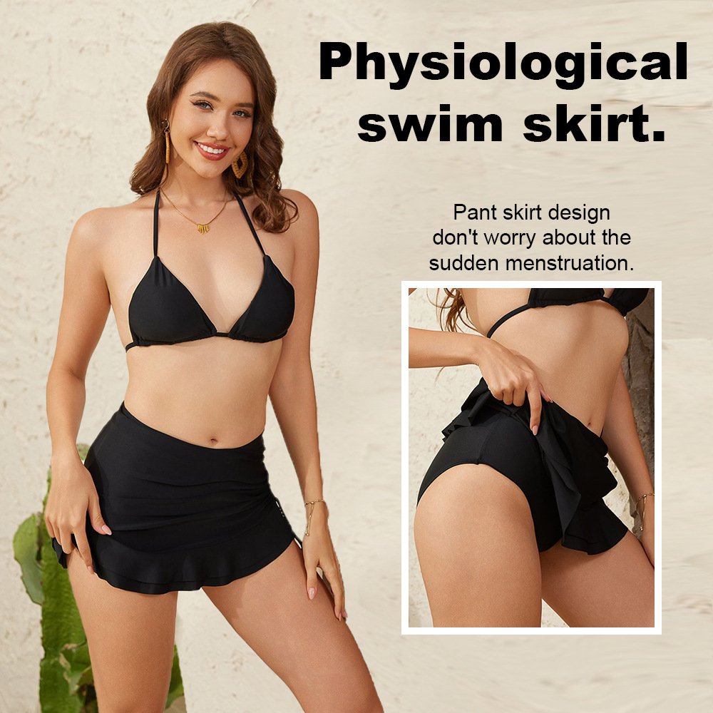 Women’s Leakproof Period Swim Skirt with Built-In Briefs