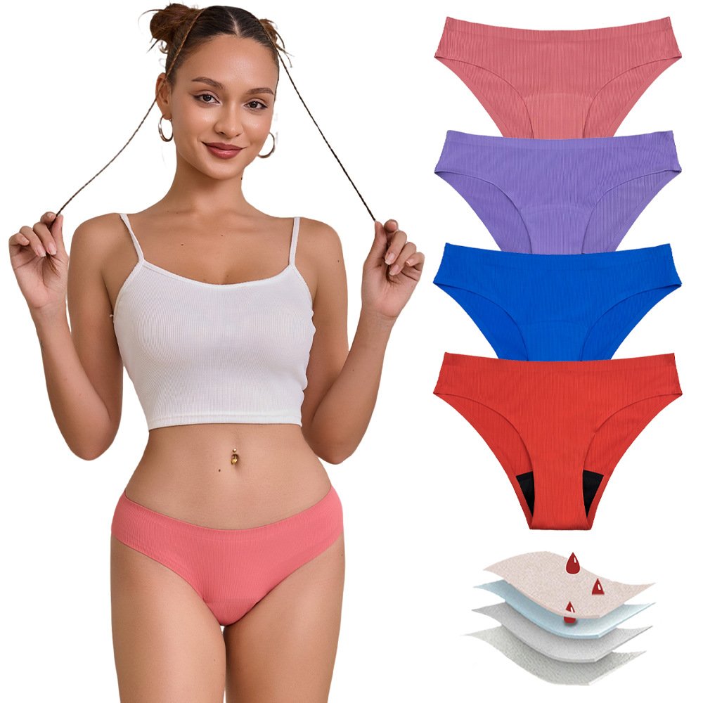 Women’s Seamless Low-Rise Leakproof Period Bikini Bottom
