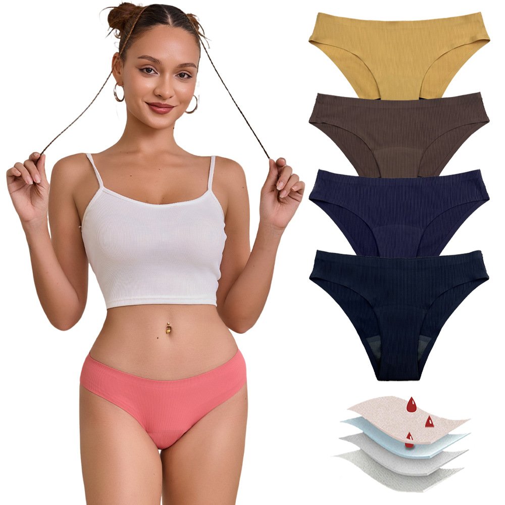 Women’s Seamless Low-Rise Leakproof Period Bikini Bottom