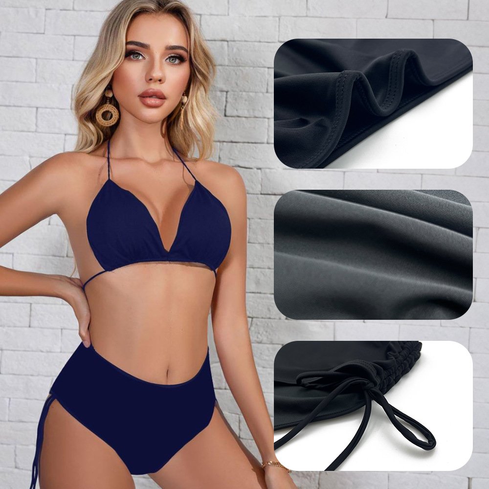 Women’s High-Waisted Ruched Side-Tie Leakproof Period Swim Bottom
