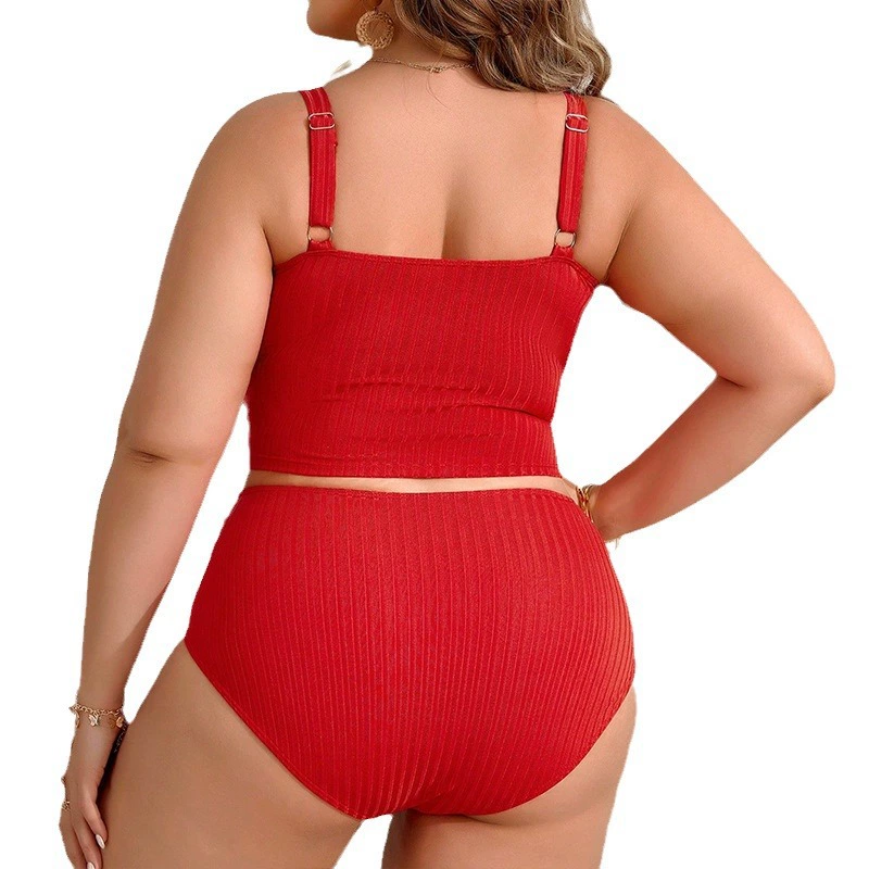 Plus Size High Waist Two Piece Tankini Swimsuit Set view 5