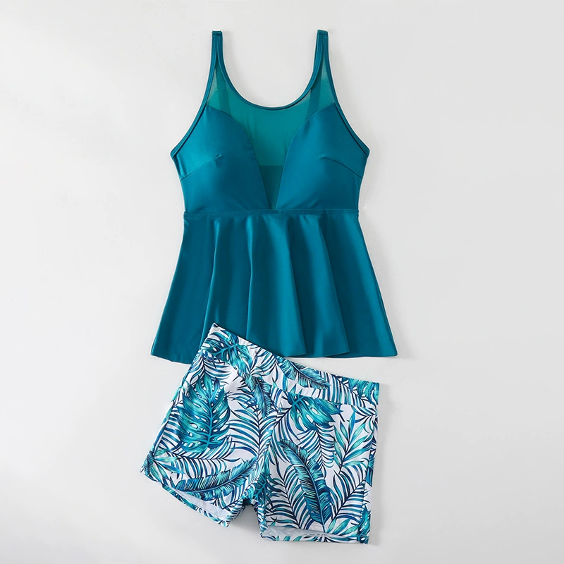 Women’s Peplum Tankini Top and Boyshort Bottoms Swimwear Set