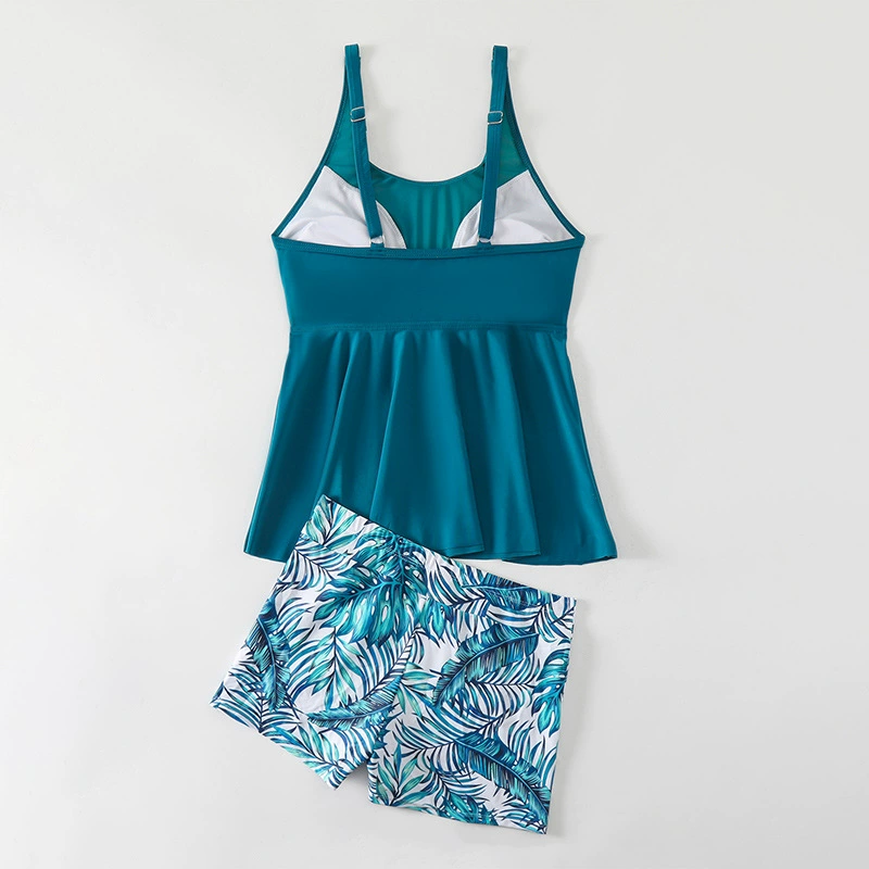 Women's Peplum Tankini Top and Boyshort Bottoms Swimwear Set view 5