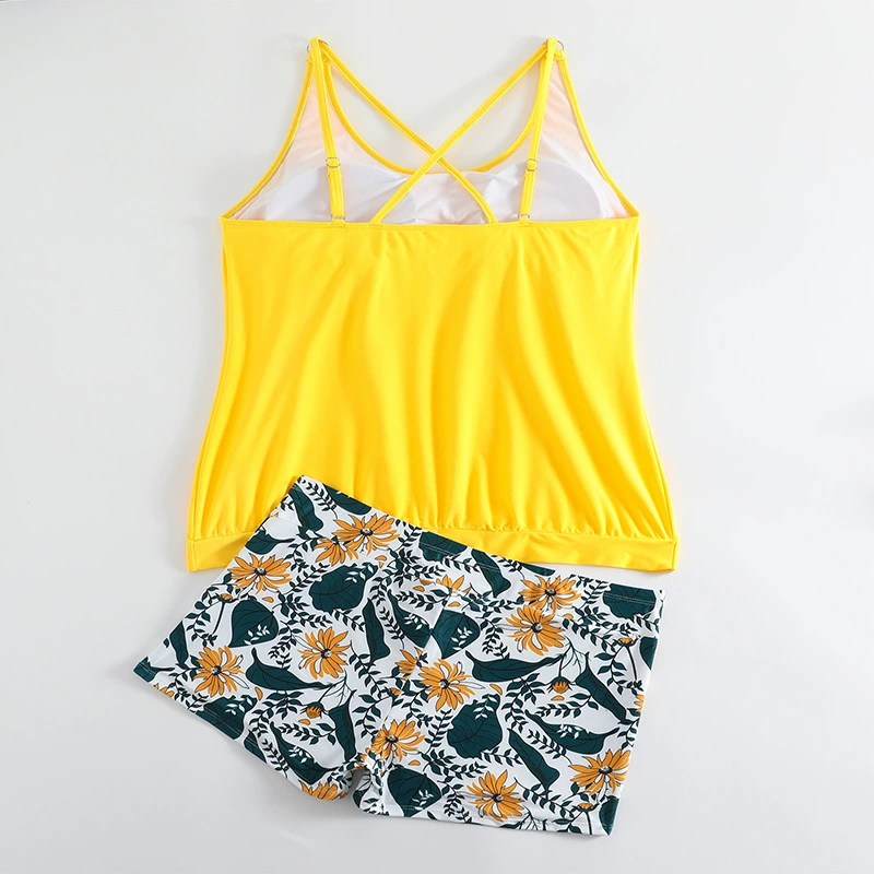 Women's Two-Piece Tankini Set with Peplum Top and Boyshort Bottoms view 4