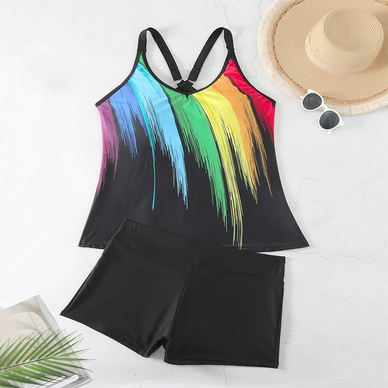 Women’s Cross Back Tankini Top and Boyshort Swimwear Set