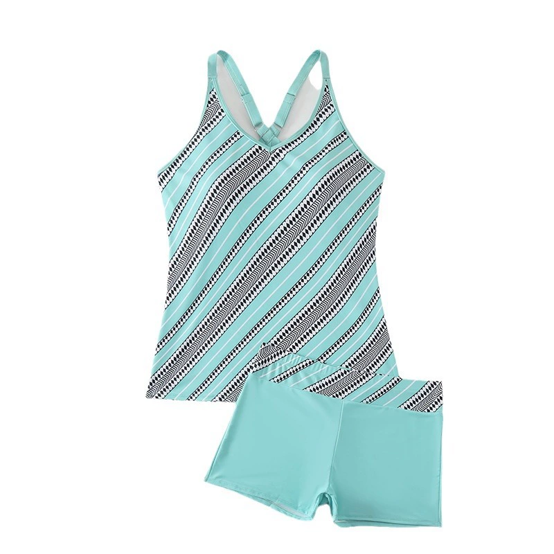 Women's Cross Back Tankini Top and Boyshort Swimwear Set view 5