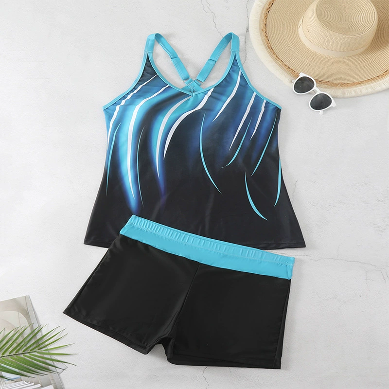 Women's Cross Back Tankini Top and Boyshort Swimwear Set view 8