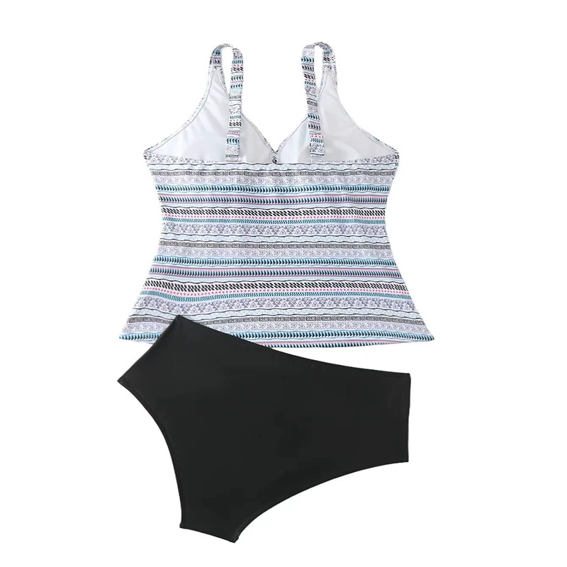 Women's Skirted Tankini Swimsuit Set with High Waist Briefs view 5