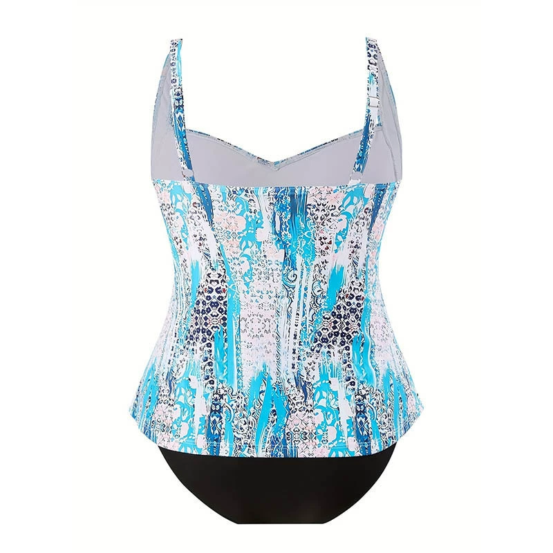 Women’s Ruched Sweetheart Neckline Tankini Swimsuit Set