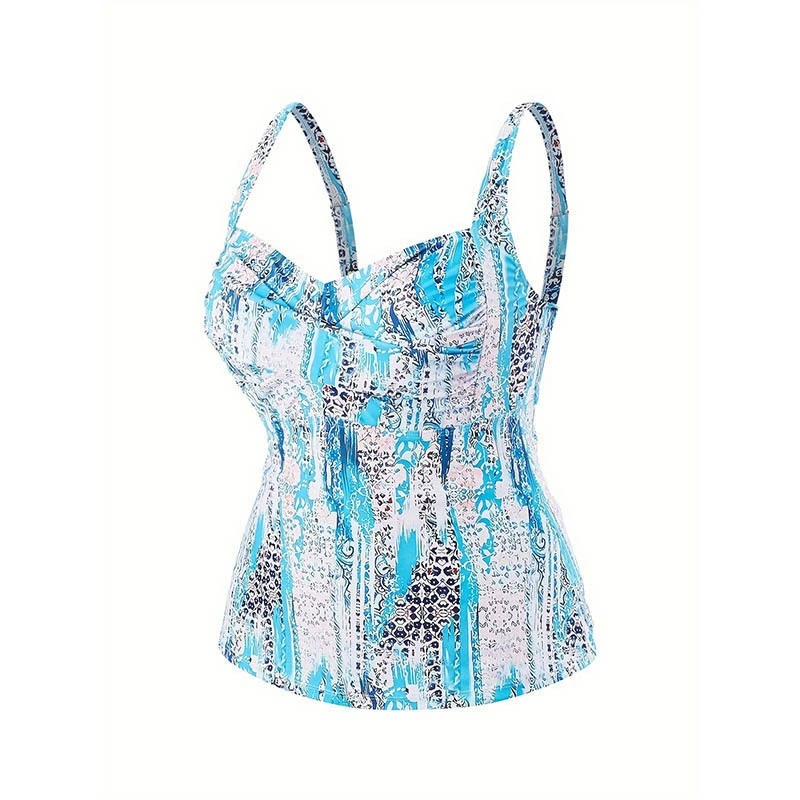 Women's Ruched Sweetheart Neckline Tankini Swimsuit Set view 5