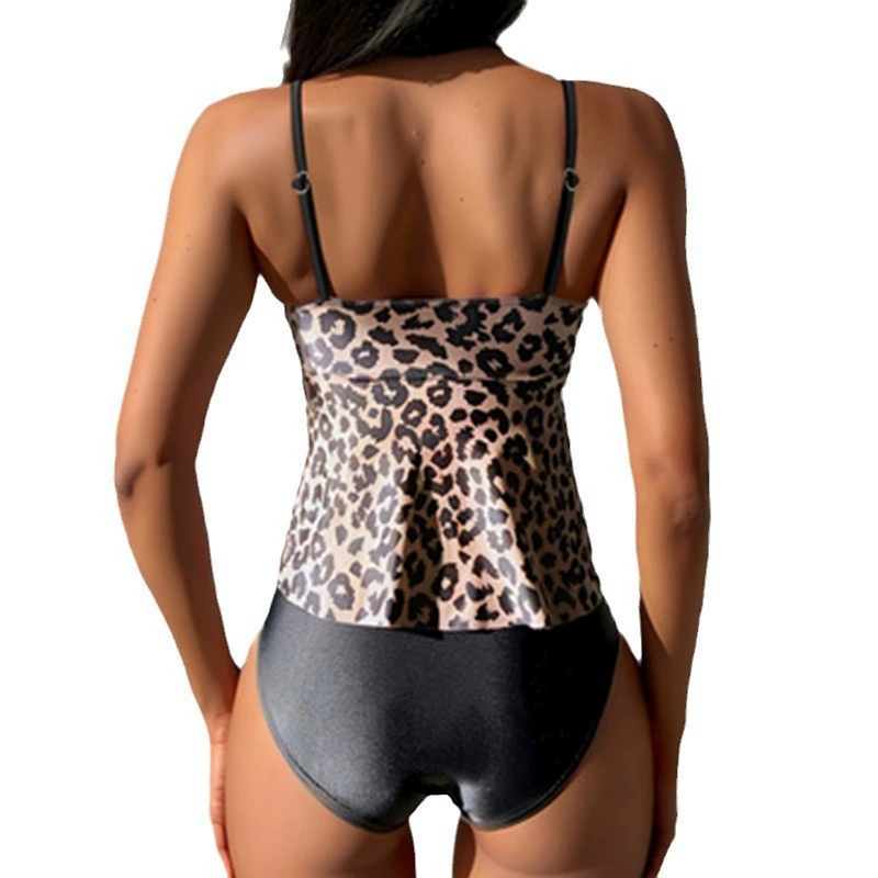 Women's Twist Front Peplum Tankini Two Piece Swimsuit Set view 5