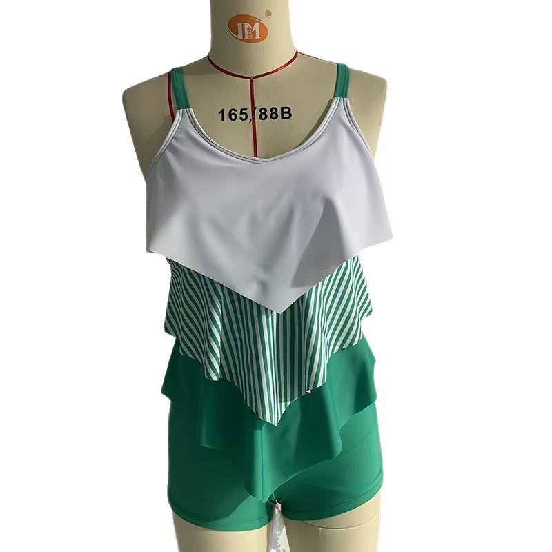Women's Tiered Ruffle Tankini Set with Boyshort Bottoms view 4