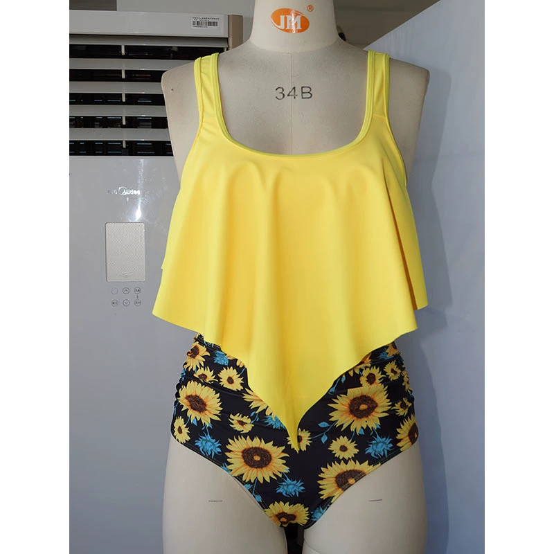 Women's Flowy Tankini Two Piece Swimsuit with High Waisted Bottoms view 4