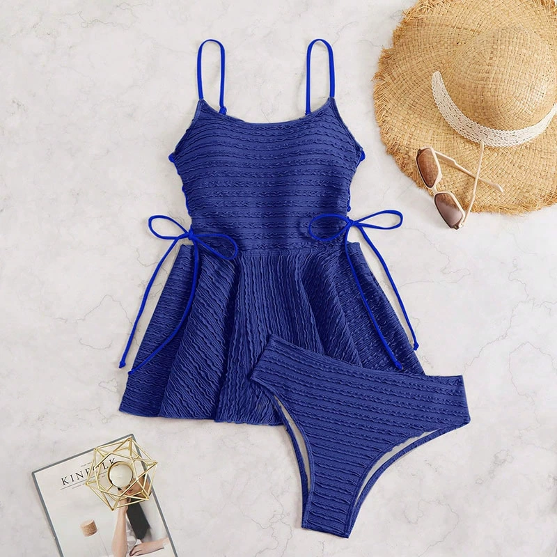 Women’s Side-Tie Skirted Two-Piece Swim Dress Set