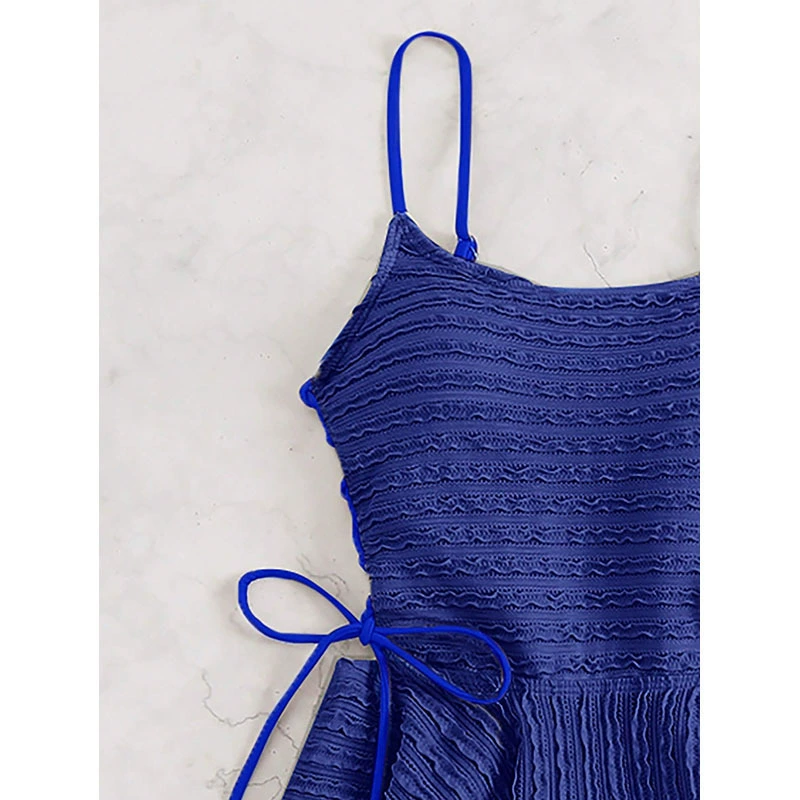 Women's Side-Tie Skirted Two-Piece Swim Dress Set view 3