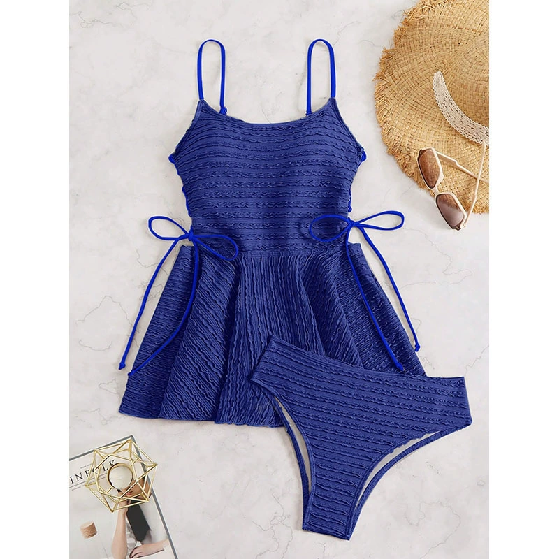 Women's Side-Tie Skirted Two-Piece Swim Dress Set view 6