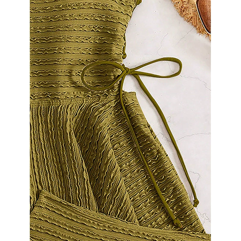 Women’s Two-Piece Skirted Tankini Swimsuit Set with Side Ties