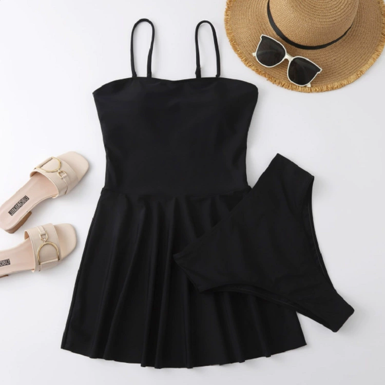Spaghetti Strap Swimdress with Matching Briefs view 3