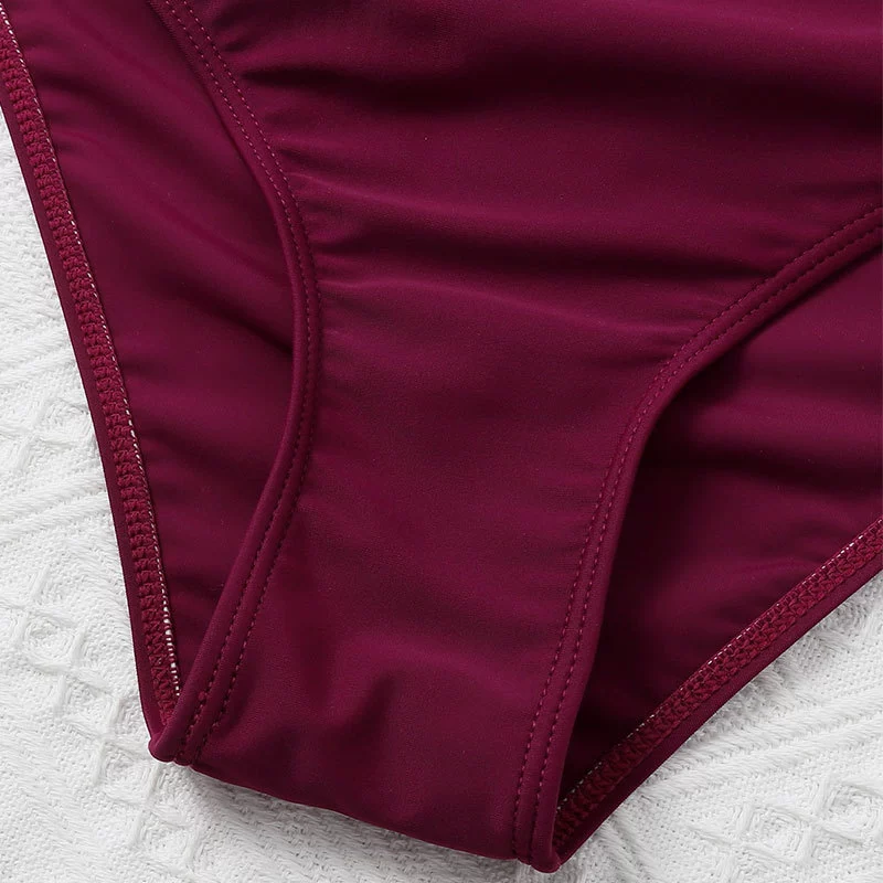 Two-Piece Tankini Swimsuit with Crisscross Straps and Ruffle Hem view 3
