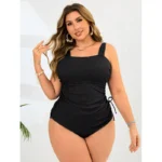 Square Neck Tankini Set with Adjustable Side Ties