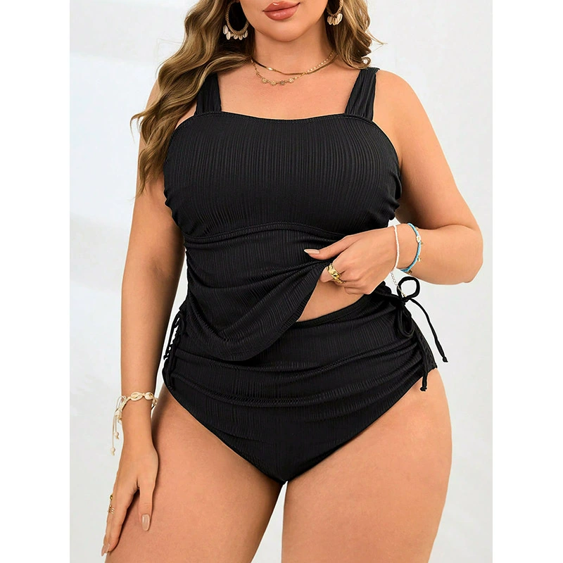 Square Neck Tankini Set with Adjustable Side Ties view 4