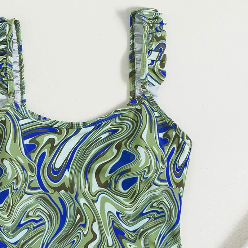 Ruffled Strap Skirted Two-Piece Swimsuit view 4