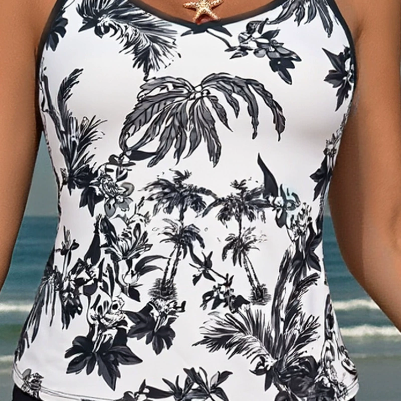 Two-Piece Tankini Set with Boy Shorts